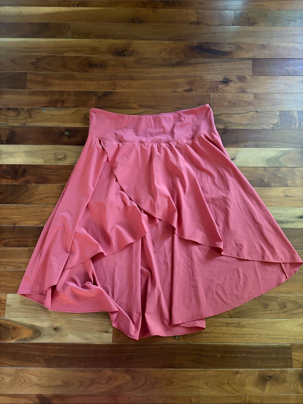 Asymmetrical Coral Pink Ruffle Skirt